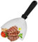 Cucchiaio da Barbecue con Spatola Rettangolare in Acciaio inox, Con Manico Resistente al Calore, per Sollevare e Girare Uova, Bistecche, Ideale per Barbecue e Piastra Piatta(Pala semicircolare)