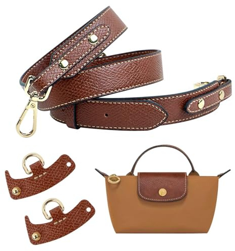 gexuamz Correa para Bolso para Longchamp, Mujer Ajustable Cuero Bandolera, No Punch Hombro Cinta Repuesto para Mini Mochila, Correas de Transporte de Cuero Longitudes 100cm Marrón, Anchura 250mm