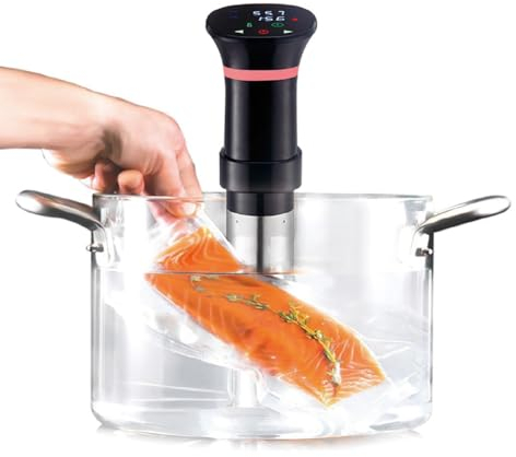 BINSKJ Precision Sous Vide Cooker, Ultra-quiet Fast-Heating Immersion Circulator Accurate Temperature and Time Digital Display, Digital Big Touch Screen with IPX7 Waterproof, Stainless Steel