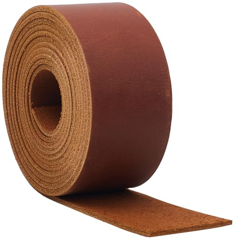 GORGECRAFT 37.5mm Breite Streifen Aus Echtem Leder 2 m Lange Riemen Aus Crazy Horse Leder 1.8mm Dickes Flaches Lederband Aus Rindsleder Vollnarbig Gegerbtes Rindslederband Für Heimwerker Sattelbraun