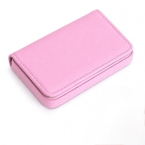 FYHJNC Visitenkartenhalter aus luxuriösem PU-Leder, Visitenkartenhalter, Brieftasche, Kreditkartenetui, Ausweishülle/Halter für Damen und Herren, halten Sie Ihre Visitenkarten sauber (Rosa), rose, 复古
