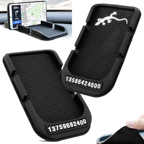 Antirutschmatte Auto, 2 Stück Antirutsch Pads 3 in 1 Anti Rutsch Matte Auto Armaturenbrett Rutschmatte Handy Multifunktionales Armaturenbrett Ablage Halterung für Schlüssel Brillen Handys