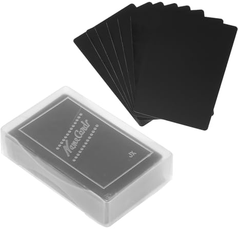 PATIKIL 100 Stück Blanko-Visitenkarten aus Aluminium, 86x54x0,21mm(Stärke) Hochwertige Metall Visitenkarten für Laserdruck, Hochwertige Haptik, Hohe Härte, Schmutzabweisend, Schwarz