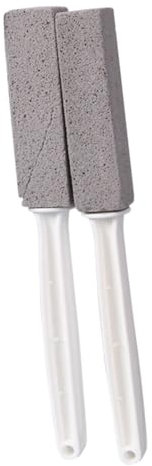 Reinscer Pumice Stone for Toilet Bowl Cleaning, Scouring Stick with Handle, Rust.Remover for Tile Bath-Tub, Powerfully Away Hard Water Ring, Calcium Buildup, Grey