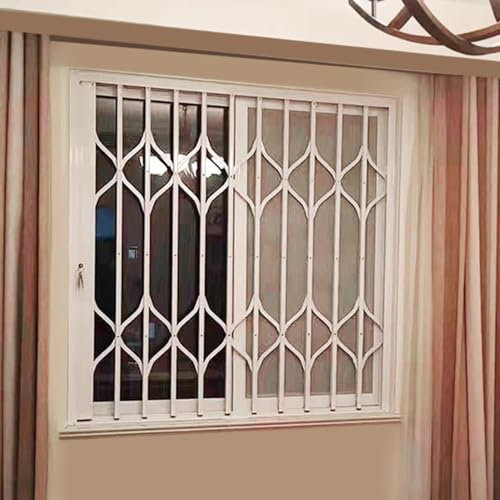 Fenstergitter Einbruchschutz Klappbares Fenstergeländer für Einbrecher Im Innenbereich, Sicherheitsgitter für Schiebefenster an Terrassentüren Von Hotels und Schulen, Ausziehbare Balkongitter mit Schl