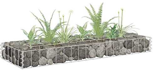 Tomostar Panier de Gabion, Gabion pour Pierre Panier à Pierre Lit surélevé à Gabion Acier galvanisé 90x30x10 cm