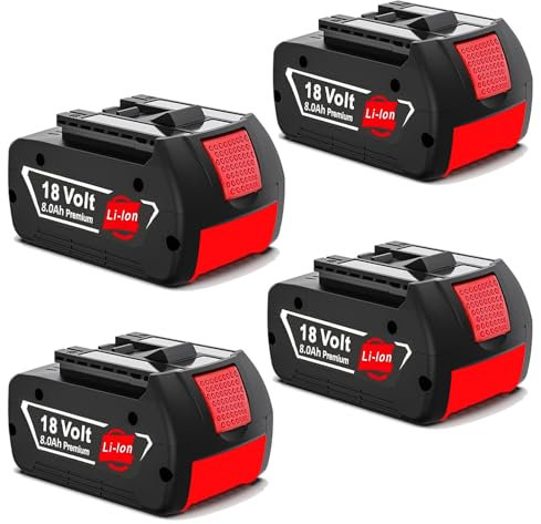 4 batterie di ricambio da 18 V 8,0 Ah/8000 mAh per batterie BAT618 BAT618G BAT609 BAT609G BAT619 BAT619G BAT610G BAT610 BAT612 BAT622