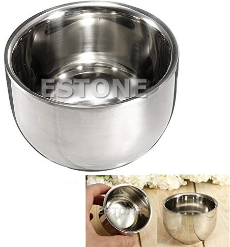 Cuenco de afeitar de metal de acero inoxidable para hombre, recipiente de crema de afeitado rico para hombres, accesorio de mezcla de crema de limpieza facial