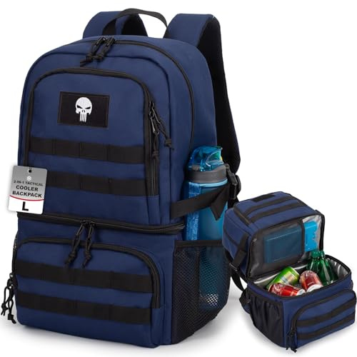 Bunnychic Taktischer Kühlrucksack für Herren, 28 Liter, mit 2 Fächern | Taktischer Kühlrucksack mit zwei Fächern, weiche auslaufsichere Tasche, zwei separate Fächer für Camping und Picknick