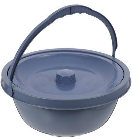 Gogogmee Vaso da Notte Portatile con Coperchio e Manico per Anziani e Adulti Orinatoio per Casa Ospedale e Assistenza Notturna Secchio Urina Pratico e Trasportabile Colore Grigio Scuro
