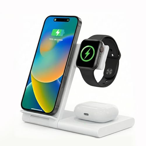 Cargador Inalámbrico 3 en 1, Soporte De Carga Inalámbrico para iPhone