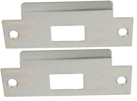 NUOBESTY Lot de 2 Plaques de Gâche Métalliques pour Portes Intérieures, 4,8 X 1,9 Pouces, Plaque de Verrouillage Solide en Métal, Compatible Serrures à Pêne Dormant, du Bruit, Accessoires