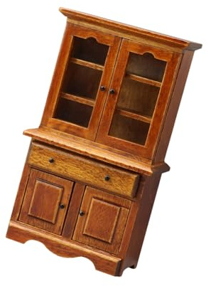 Whoasyst Antique Miniature Cabinet for 1/12 Doll House Room Furnishing with Functional Storage Drawer Scene Display Accessory Doll House Living Room Decoration