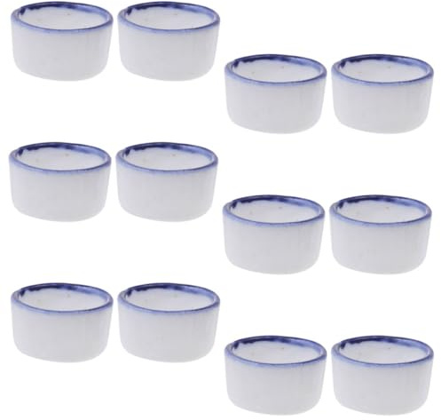 BESTYASH Mini Coupelles en Céramique Bleue Design Pratique et Polyvalent Lot de 12 pour Alimentation et Abreuvoir en Terrarium pour Reptiles et Arachnides