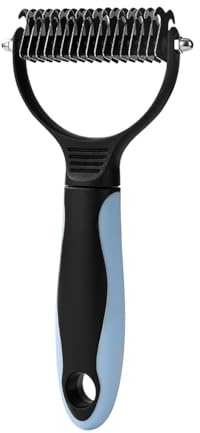 Animal Hair Rake – Headed, Puppy Knot | Remover Grooming Kit for Small Medium Large Pets Dog Cats Professional Undercoat Stripper Tool Stainless Steel Teeth