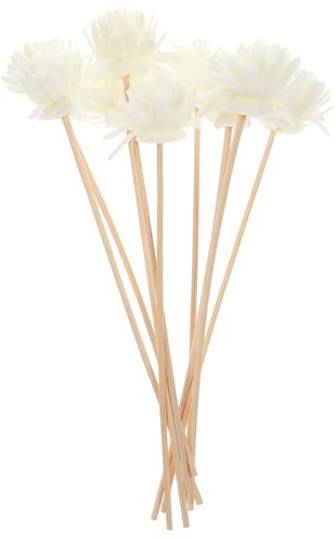 Toyvian 10pcs Flower Reed Diffuser: Decorative Flower Stick Diffusers White Chrysanthemum Scented Rattan Reeds for Home Office Room Fragrance, 8. 66 X 1. 96 X 1. 18 Inches