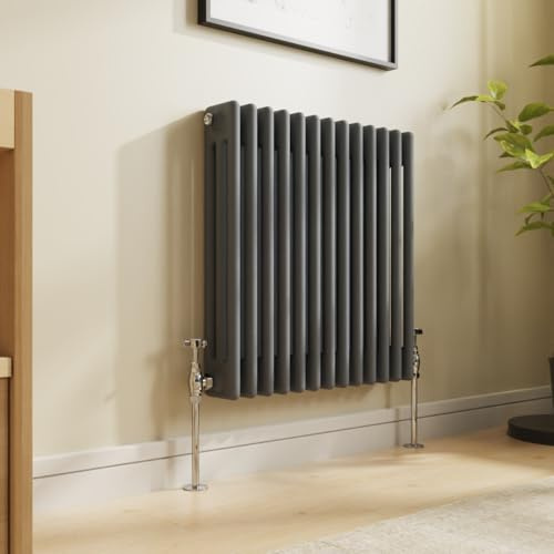 NRG - Radiatore tradizionale da bagno in ghisa, 600 mm, colore: Antracite