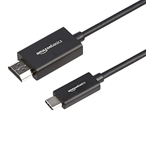 Amazon Basics Cavo adattatore in alluminio di alta qualità da USB-C (sorgente) a HDMI (display) (compatibile con Thunderbolt 3), 4K a 60 Hz, 1.8 m, nero