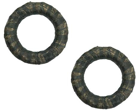 DekoPrinz Strohkränze mit Vlies, 2 Stück | ø 40 cm Durchmesser | 6 cm Stärke | Strohrömer, Türkranz, Deko-Kranz, Kranz-Rohling, Strohring