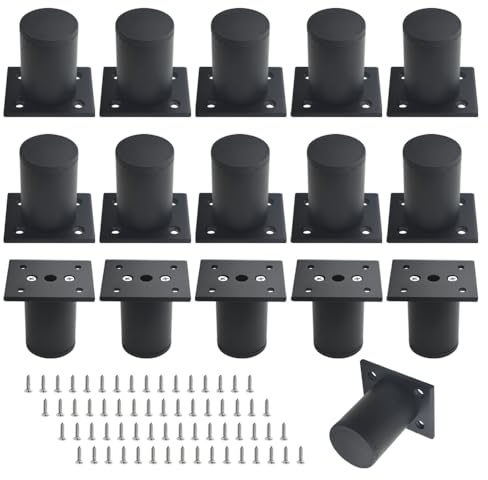 WMYCONGCONG Lot de 16 pieds de meubles en métal de 5,1 cm réglables en alliage d'aluminium pour armoire, bureau, canapé, pieds de rechange pour meubles, rehausseurs d'angle robustes (60 mm)