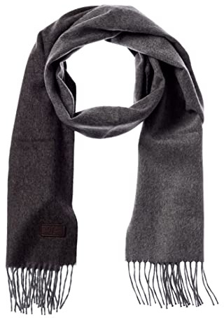 Hickey Freeman Patterned 100% Cashmere Scarf for Men – Ultra-Soft Men’s Winter Scarves, 66-Inches x 12-Inches, Grey Ombre Plaid