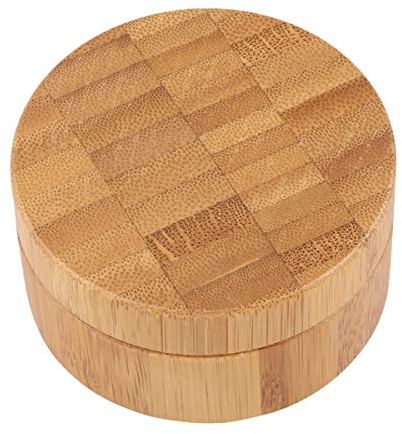 Healifty Bambus Puderdose Leer Mit Quaste 30G Kompakt Puderbehälter Für Setting Puder Makeup Kosmetik Aufbewahrung Für Reisen Und Zuhause