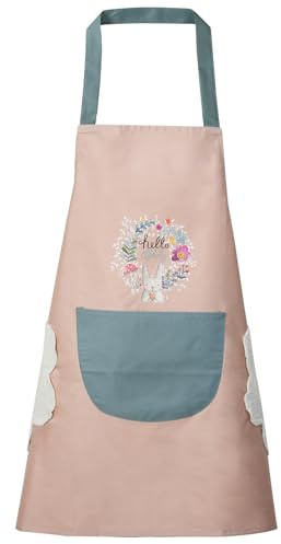 DILLMAN Frauen Küche Schürze mit Hand wischen, große Tasche, Hand-wiping, wasserdicht für Kochen Backen