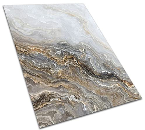 Decormat Teppich Vinyle Outdoor Grau 100x150cm Wasserfest Außenteppich Wetterfest Terassen Gartenteppich - Pearl-Marmor