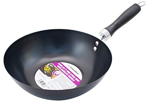24Cm Non Stick Wok - with Bakelite Handle | Cooking Stir Fry Noodles, Frying Pan | Classic | Cool-Touch, Easy Grip Handle | Professional Chef | Suitable for Home & Kitchen Use