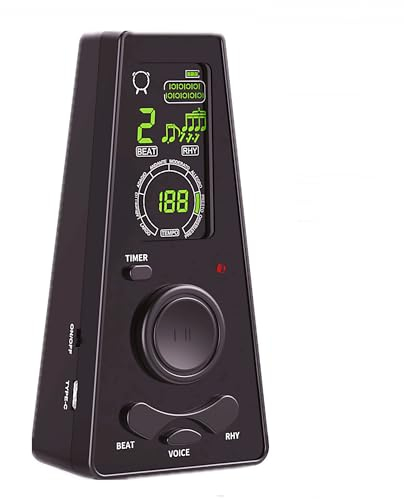 AUPHY Digitales Metronom mit Hochauflösendem Farbbildschirm, Gesang und Zeiteinstellung. Geeignet für Gitarre, Bass, Klavier, Violine, Saxophon usw