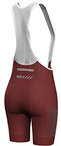 Lo.gas Cykelbyxor dam vadderade med remmar cykel remmar byxor dam haklapp shorts cykelbyxor snabbtorkande stöttåliga cykelunderbyxor med 4d stoppning väska, Burgund, M