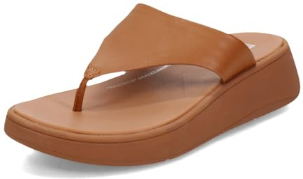 Fitflop Women's F-Mode Leather Flatform Toe-Post Sandals, bronzage clair, 36 EU