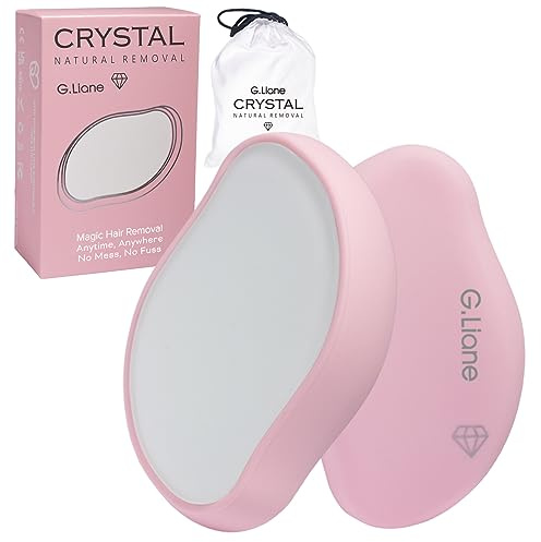 G.Liane Crystal Hair Eraser,Painless Glass Hair Removal Device,Magic Nano Hair Remover Stone,Reusable Epilator for Women and Men (Pink)