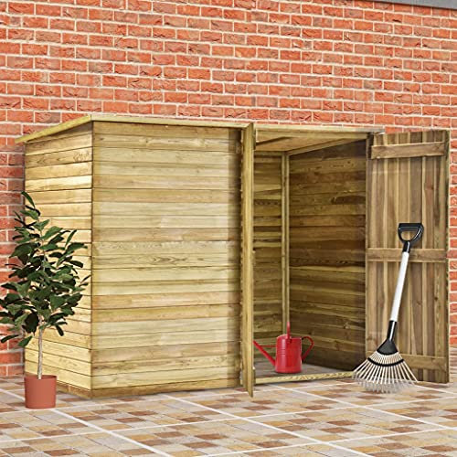 GuyAna Garten-Gerätehaus Fahrradschuppen GartengeräTehaus GartenhüTte GeräTeschuppen GeräTebox Garten 232 x 110 x 170 cm Kiefernholz Imprägniert