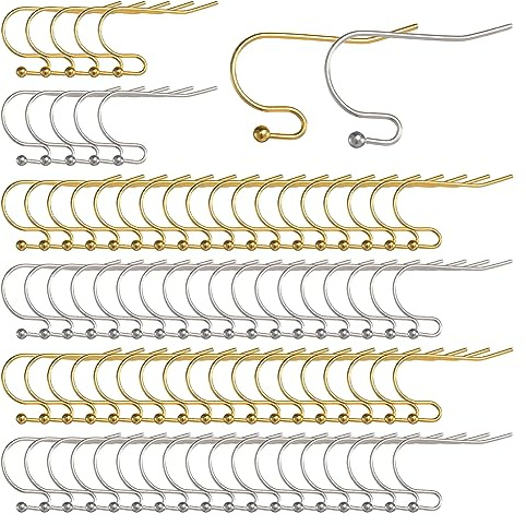 SUNNYCLUE 1 Box 160 Stück Edelstahl Ohrringhaken Echte 18K Vergoldete Fischhaken Ohrringdrähte Hypoallergene Ohrdrähte Französische Haken Ohrring Komponenten Erkenntnisse Für Die Schmuckherstellung E