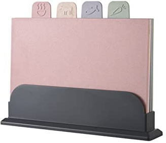 Tabla de Cortar de Paja de Trigo Especial para Alimentos Complementarios, Tabla de Cortar de Plástico PP, Tabla de Cortar para bebé, 4 Uds. (Rosa)