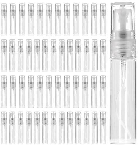 ktxaby 50 pezzi Mini Spray Bottle, 3ml Spray Bottle, Flacone di profumo spray portatile ricaricabile, Per viaggi, Flacone distributore di profumo liquido.