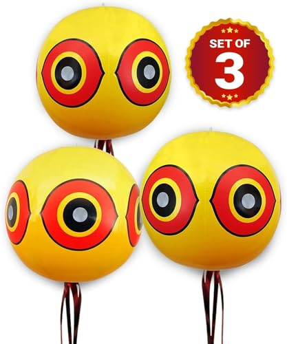 Ballons répulsifs pour oiseaux | arbres fruitiers | terrasses | bateaux | pigeons | moineaux | mouettes | étourdissements | corbeaux | pies | 3 ballons