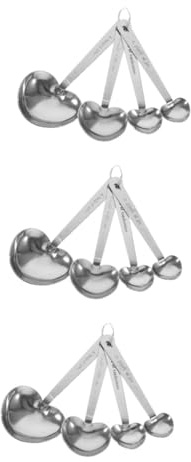 Zerodeko 12pcs Stainless Steel Measuring Spoon Heart Shaped Spoons for Coffee Drinks Grams Teaspoons Kitchen Gadgets
