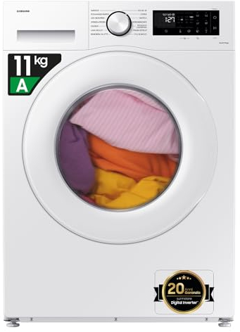 Samsung Lavatrice Crystal Clean Wifi WW11DG5B25TE/ET Libera installazione, 11 Kg, 1400 RPM, Ecobubble, Vapore, Carica Frontale, 60l x 85h x 55p cm