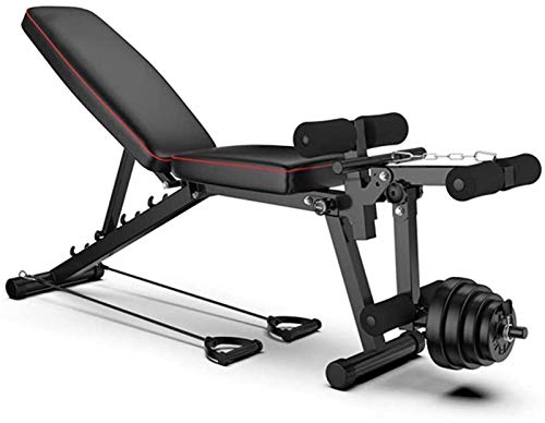 Klappbare Hantelbank, verstellbare Mehrzweck-Trainingsbank, mit Beinstrecker, Heim-Fitnessstudio, Fitness mit Neigungsfunktion, Ganzkörper-Krafttraining, maximale Belastung 200 kg