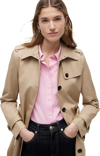 Tommy Hilfiger Damen Jacke Heritage Single Breasted Trench Übergangsjacke, Beige (Nos Beige), XS