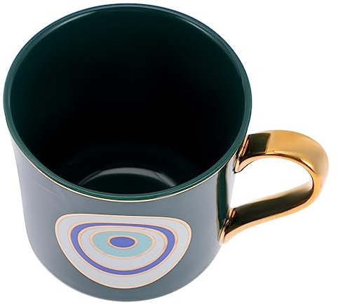 CIYODO Keramik-tasse Mit Handbemaltem Fatima-auge-muster Hübsch Kaffee Milch Heiße Getränke Homeoffice Und Café