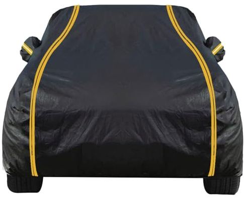 Schwarz Auto Abdeckplane für Audi A3 (8P) 2003-2005 Hecktürmodell, Autoabdeckung Outdoor Wasserdicht Hagelschutzplane Auto Atmungsaktiv Vollgarage-Autoplane Für Regen Sonne Staub Schutz