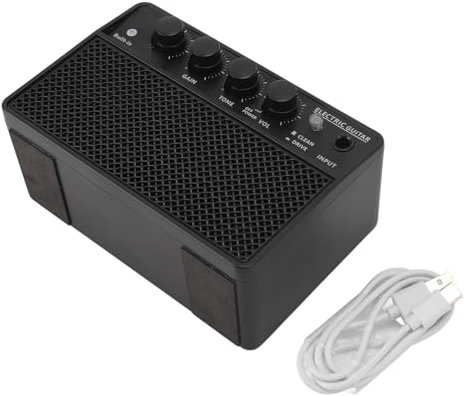 Tihebeyan Bassverstärker, Bassverstärker 10 W Subwoofer BT Wiederaufladbarer Verstärker Gitarrenverstärker für Live Outdoor Schwarz