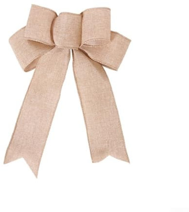 Honseadek Lazo grande de Navidad, día de San Valentín, corona de terciopelo rojo para árbol de Navidad (caqui)