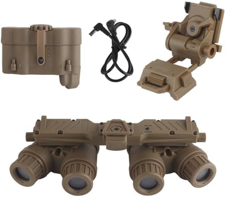 Kopeetechy Gafas tácticas de visión nocturna para Airsoft GPNVG18, modelo con soporte, sin función NVG, visión nocturna binocular para casco táctico NVG Mount, CS Spiel, Cosplay Prop (tan)