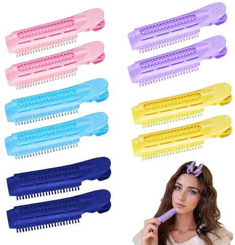 FloralGrace 10 Stück Haarvolumen Klammern Große Lockenwickler Clips Für Haaransatz Volumen und Fülle, Volumengebende Haarspangen, Anti-Rutsch Haar Clips für Mehr Volumen