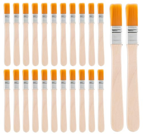 Qianyu 24 PCS Paint Brush Set Painting Brush Wood Stain House Emulsion Soft Bristle Walls Ceilings Paint Brush with Wood Handle Watercolor Gouache Painting Tool for Artists Adults Crafts Art