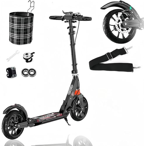 Patinete Urbano De Ruedas Grandes para Adultos con Freno Doble, Suspensión Doble y Capacidad De Carga De 150 Kg - Elegante Plegable para Viajeros